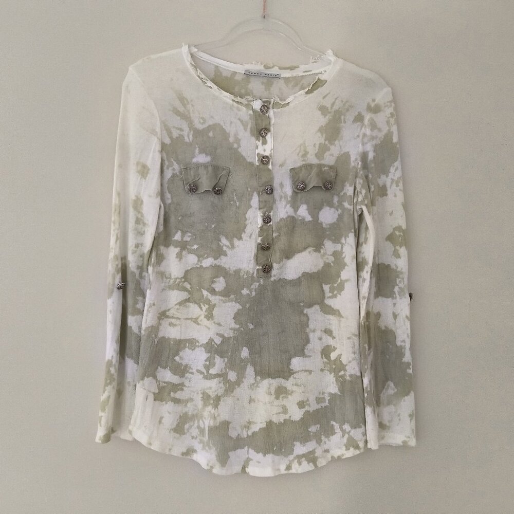 Tempo Paris Tie Dyed Long Sleeve Tee All Season, Hippie, Casual, No size tag